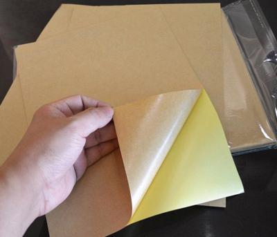 China A4 /A3 Size ANTISTATIC Inkjet / Laser Printed Self Adhesive Kraft Sticker Label Paper for sale