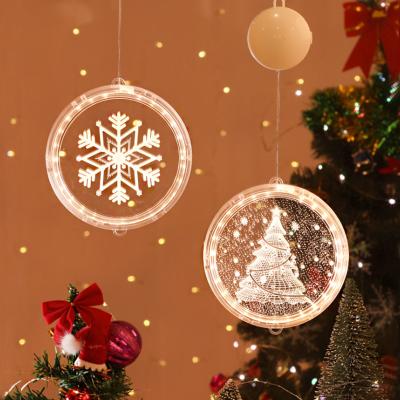 China 3D Hanging Lamp Bedroom Holiday Lighting Window Hanging String LED Christmas 3D Night Light Decorative for sale