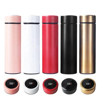 China Sustainable Double Wall Thermo Smart LED Display Insulated Stainless Ssteel Business Vacuum Flask for sale