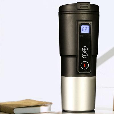 China Sustainable Smart Temperature Control Heated Bottle Stainless Steel Car Coffee Tumbler Travel Mug for sale