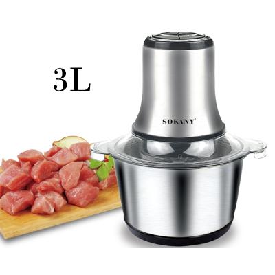 China Fast Automatic Professional Household 3L Meat Grinder Food Processor Mixer Stainless Steel Electric Choppers Machine for sale