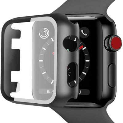 China Smart Watch 360 Degree 3D Full Cover Tempered Glass Screen Protector Case For Apple Watch 38mm 42mm 40mm 44mm 12 3 4 5 for sale