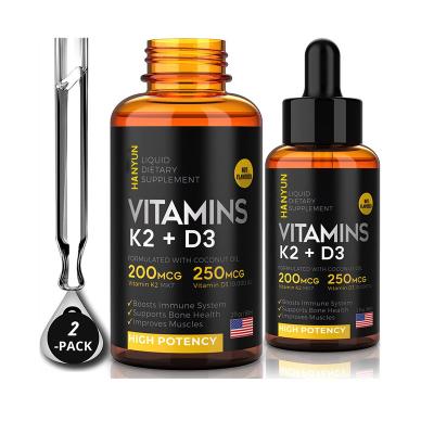 China Health Care Products Liquid Vitamin D3 With K2 - Vitamin D3 Drops 10000 IU + Vitamin K2 Sublingual Liquid With Coconut Oil For Boost Immune System for sale