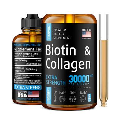 China Biotin Vitamins Biotin and Collagen Drops for Skin Hair and Nails OEM - Hair Growth Treatment - Liquid Collagen for Women and Men Biotin Vitamins for Hair Skin for sale