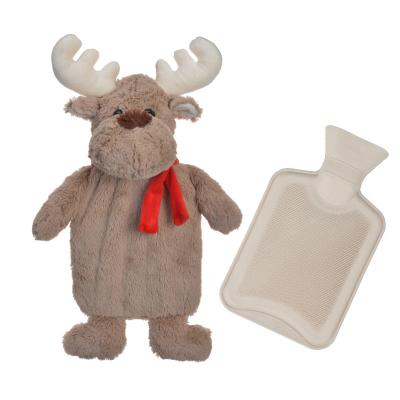 China FLANNEL Plush Soft Cute Animals Hot Water Bottle Bag Cover Deer for sale