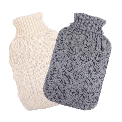 China FLANNEL Fashionable Hot Water Bottle Blanket Woven Pattern Hand Warmer Bottle Knitting Woolen Blanket for sale