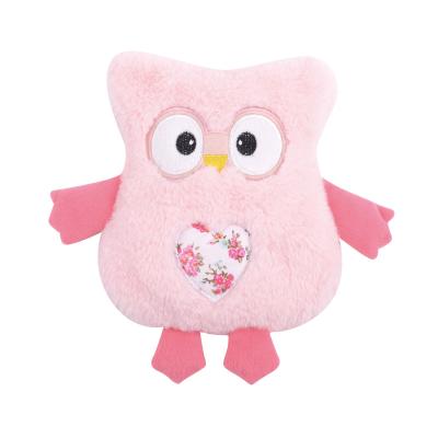 China FLANNEL Owl Design Hot Water Bottle Cover Hot Water Bottle with Cute Animal Plush Cover for sale