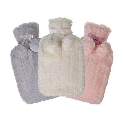 China Cheap And High Quality Custom Warm Soft Faux Fur FLANNEL Cover Water Bottle Hot Water Bottle With Plush Cover for sale