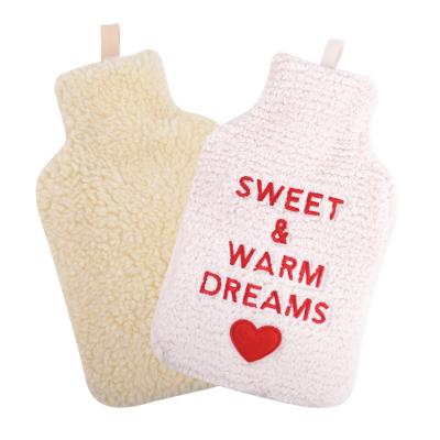 China Cozy FLANNEL Custom Patterned Plush Hot Water Bottle With Cover for sale