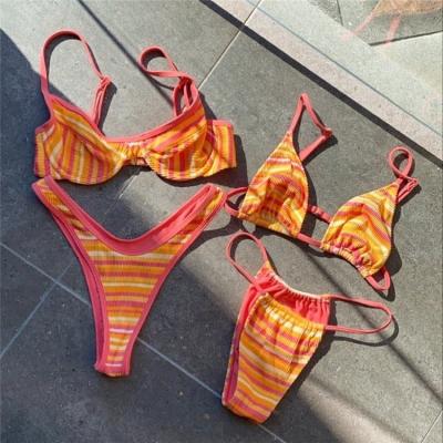 China 2021 Custom Made Luxury Breathable Swimsuit Famous Brands 2021 sexy bikinis and sexy woman set designer bikini triangle beach wear for sale