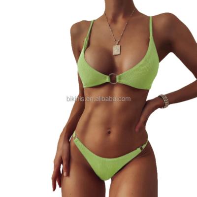 China High Waist Women's Sexy Connectors Bikini Swimsuit Swimwear Set Breathable Bikini-Open-String Female Sexy for sale