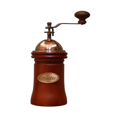 China Factory Made Portable Round Barrel Coffee Grinder Wooden Coffee Grinder Manual Coffee Large Capacity for sale