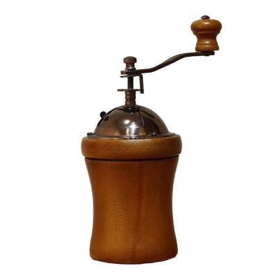 China Large Capacity Carbon Steel Barrel Portable Wooden Manual Coffee Grinder Burr For Sale for sale