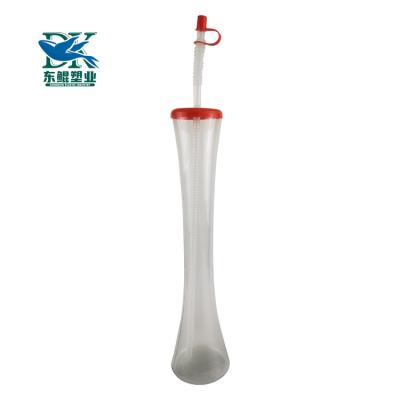 China Single Wall Factory Gift 600ml 300ml Slush Cup Beer Tea Juice Water Juice Beverage Drinking Neck Plastic Slim Bottle Yard Glass Promotional Long for sale