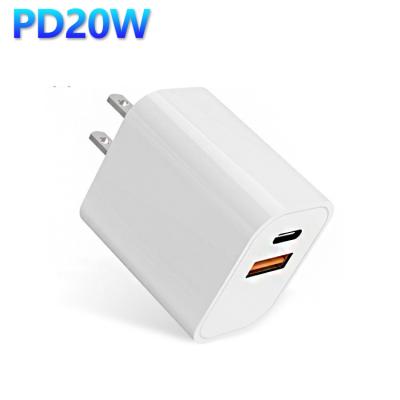 China US EU Plug PD+QC 3.0 Adapter Super Fast Charger PD+QC 3.0 USB Wall Charger For iPhone 12/11 for sale