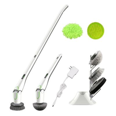 China Multi Purpose Electric Household Appliances Rotation Smart Cleaning Brush With LED Power Display Adjustable Length Handle Cleaning Brush for sale