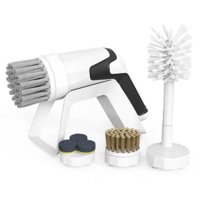 China Viable New Arrival Unique Design Kitchen Brush Cleaner Power Scrubber Brush Kit K1 With 4 Universal Brush Heads Pass CE for sale