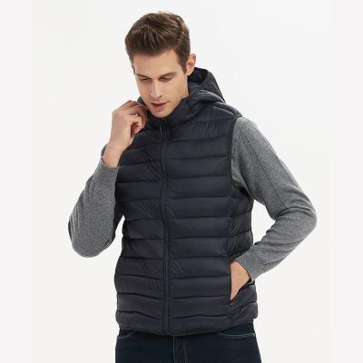 China Breathable Anorak Vest Insulated Warm Casual Hooded Vest Custom Plus Size Sleeveless Stripper Jacket Comforter Jacket Men for sale