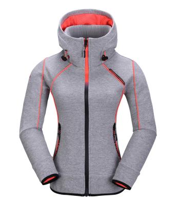 China Ladies sportswear equestrian women anorak softshell blend sweater custom soft hoodie casual warm outdoor breathable fullzip for sale