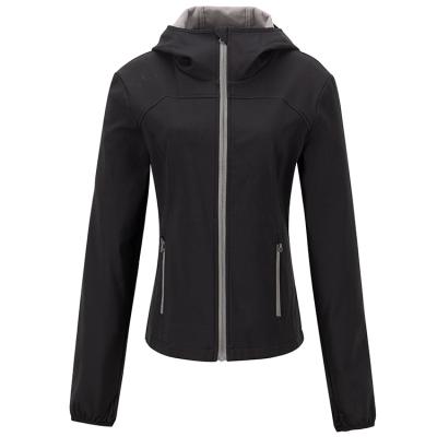 China Ladies Outdoor Sports Gym Fitness Zipper Breathable Casual Warm Solid Hooded Anorak Women Waterproof Riding Jacket for sale