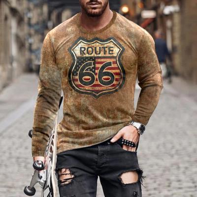 China Fashion QUICK DRY men's streetwear breathable T-shirt hot selling custom logo long sleeves 3d printed shirt for sale