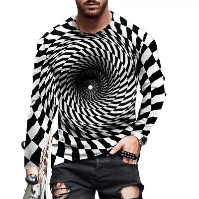 China Fashion QUICK DRY Men's Hot Selling Breathable Colorful 3D Printing T-shirt Custom Logo Long Sleeves 3d Shirt for sale