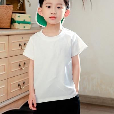 China Kids Anti-Shrink Natural O-Neck PLA Cotton T-Shirt Plain Tee Shirts Kids Girl and Boy's T-shirts for sale