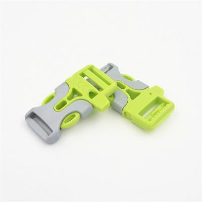 China KAM hualian gold supplier plastic bag accessories 20mm plastic insert buckle with whistle for sale