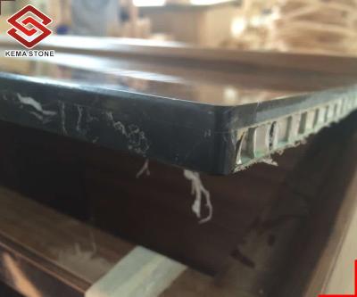 China Modern Chinese Cheap Light Weight Thin Black Marble Veneer With Aluminum Honeycomb Panel Backing For Table Tops And Countertops for sale