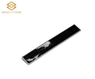 China Thin Black Marble Sheet Cut-To-Shape Light Natural Stone Ornaments For Handbag Accessories for sale