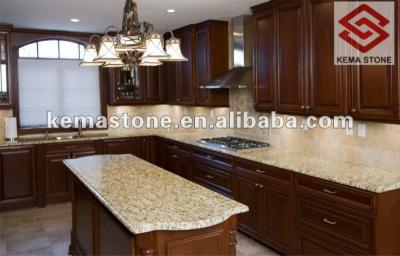 China Prefab Kitchen And Washroom And Washroom Brazil Gold Granite Countertops for sale