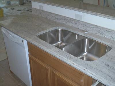 China Natural Natural Stone Granite Stone River White Double Sink Countertops for sale