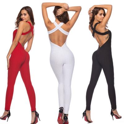 China European and American yoga hip-raising and hip-showing yoga pants women's lightweight one-piece fitness pants for sale