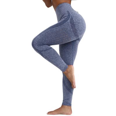 China European and American Hot Selling Solid Color Breathable Yoga Pants Lightweight Multicolor Seamless Hip Raise Slim Ripped Fit Pants for sale