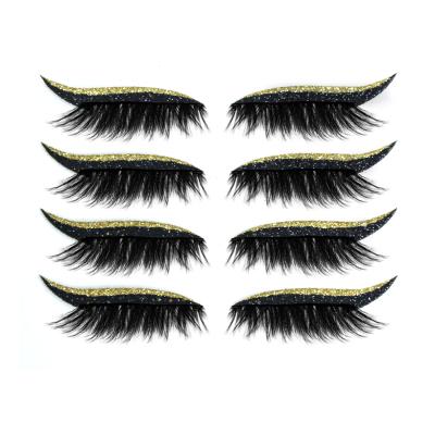 China Top Quality Natural 25mm 3D No Glue Mink Magnetic Halloween Eyelashes With Auto Type Eyeshadow for sale