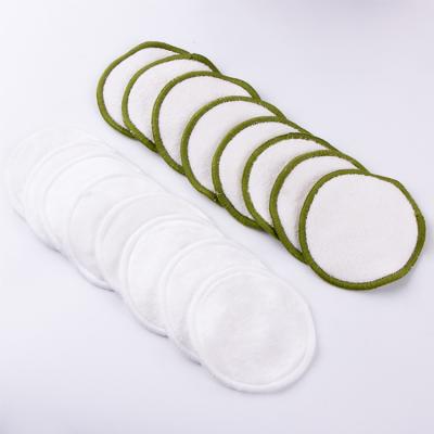 China Washable Custom Organic Bamboo Cotton Microfiber Face Eye Private Label Makeup Remover Reusable Pads for sale