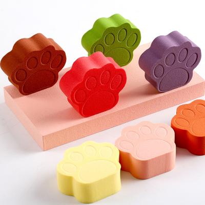 China New Cat Paw Prints Style Sponge Makeup Washable Colorful Cute Powder Puff Set With Logo for sale