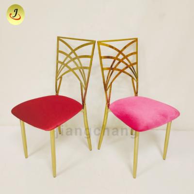 China Modern Gold Royal Dining Chair Stainless Steel Chameleon Wedding Chairs for sale