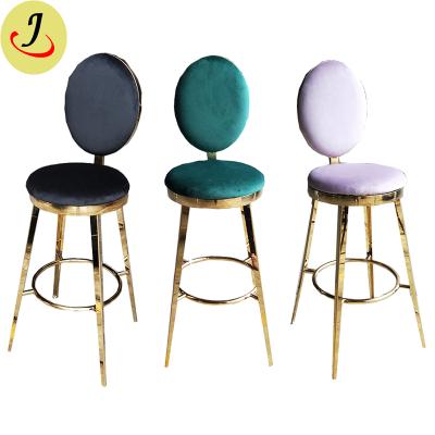 China Modern Bar Chair Velvet Bar Chair Modern Stainless Steel Frame Bar Stool High Counter Stool for sale