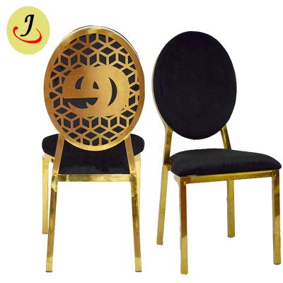 China Modern Pull Out Cushion Gold Stainless Steel Banquet Wedding Chair For Events for sale