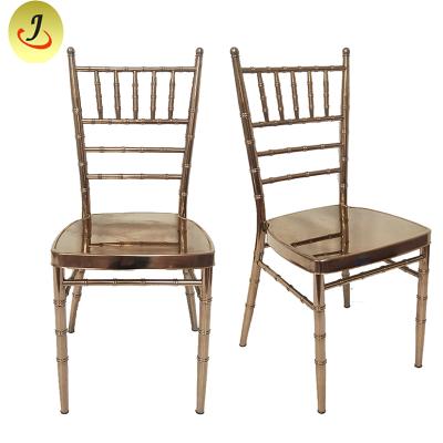 China Wholesale Hotel Chair Manufacturer Popular Mirror Metal Gold Resin Wedding Chiavari Chair for sale