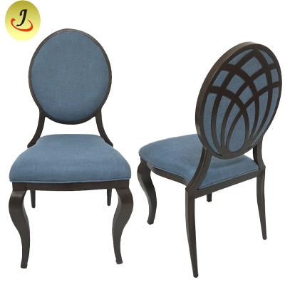 China Sturdy Factory Direct Aluminum Round Back Luxury Dining Chair Hotel Chair With Back Design for sale