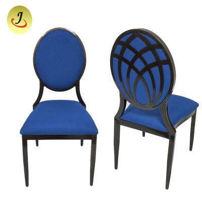 China Removable Cover Aluminum French Style Round Back Hotel Dining Chair Wedding Chair Cushions Luxury Chairs For Event for sale