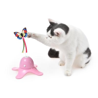 China Floating Insect Replacement Cat Fun Playing Wand Butterfly Viable Interactive Puzzle Toy for sale