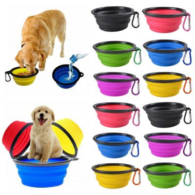 China Sustainable Custom Portable Pet Feeding Water Bowl Collapsible Silicone Travel Dog Bowl for sale