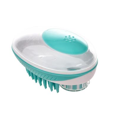 China Stocked Dispensing Pet Soap Grooming Brush 2 In 1 For Dog for sale