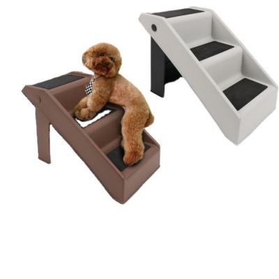 China Sustainable Folding Plastic Durable Home Or Stairs Collection Indoor/Outdoor 3 Steps Design Pet Travel For Dogs And Cats for sale