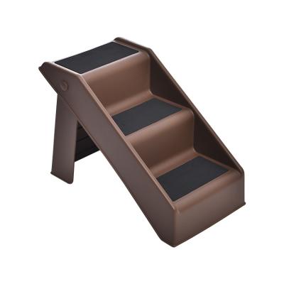 China Made4Pets Rts Item Sustainable Brown ABS Material Three Steps Dog Stairs For Bed for sale