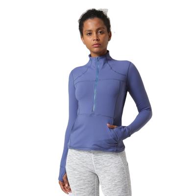 China 2021 new autumn/winter breathable yoga jacket women stretch running zipper long sleeve T-shirt fitness hoodie coat women for sale