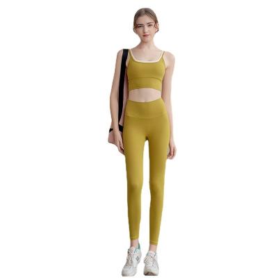 China New Breathable Professional Fitness Suit Running Gather Bra Sports Fitness Yoga Set for sale